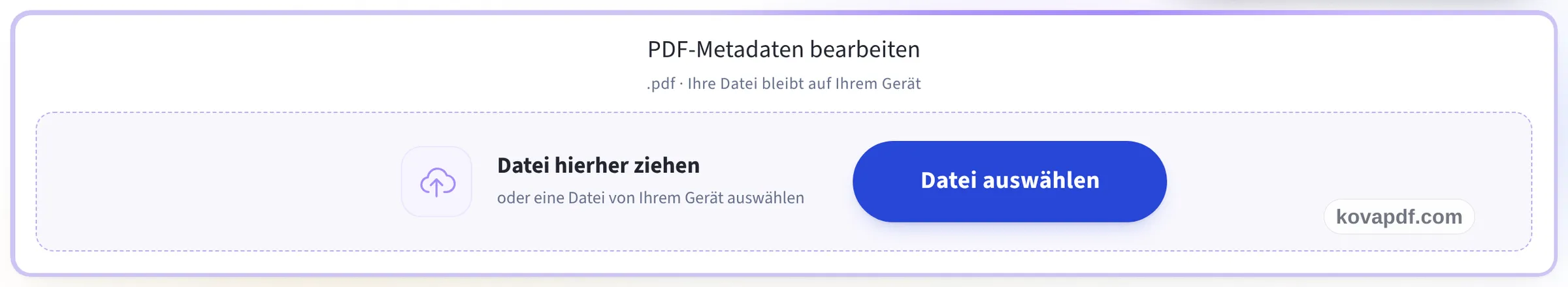 Das Upload-Feld von PDF-Metadaten bearbeiten