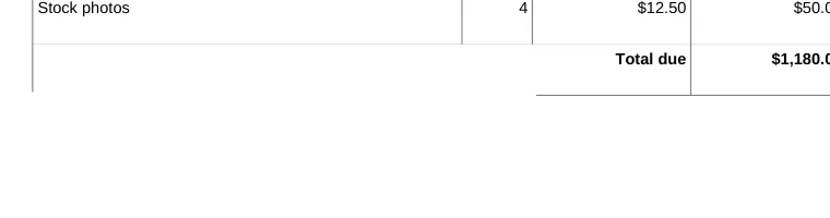 The same part of the invoice with the line whited out