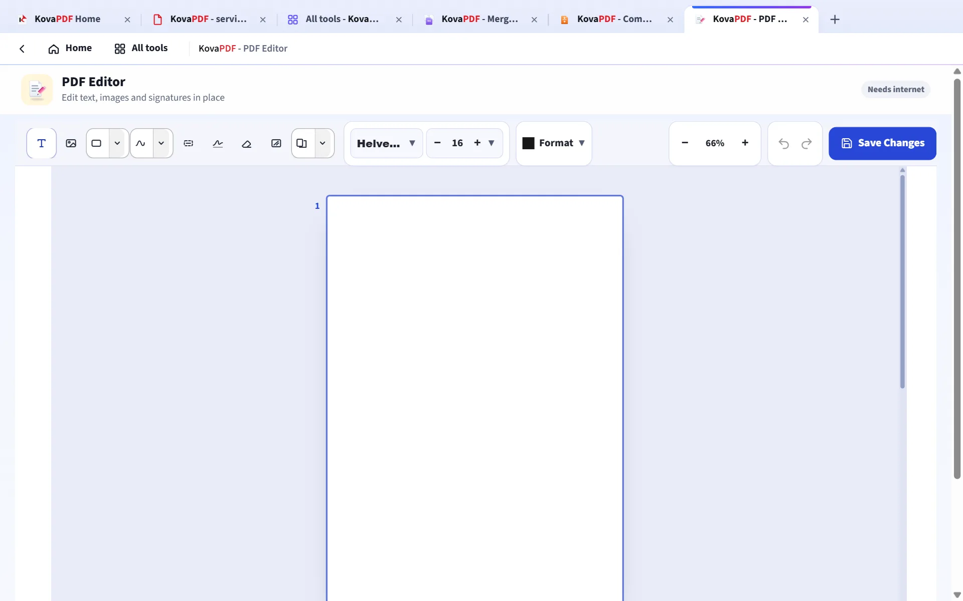 The PDF editor in the desktop app with a sample agreement open
