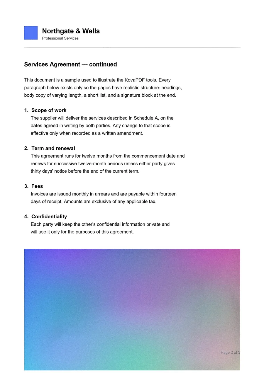 Halaman yang sama sebagai halaman PDF yang lurus dan bersih